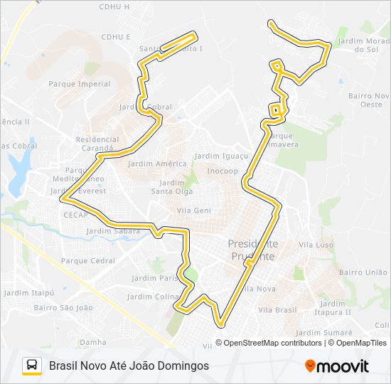 Mapa da linha 129 BRASIL NOVO / COHAB de ônibus
