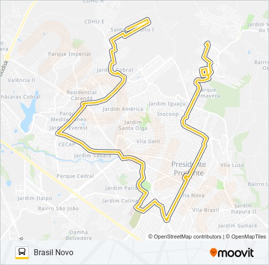 Mapa da linha 129 BRASIL NOVO / COHAB de ônibus