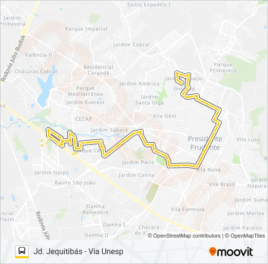 109 INOCOOP / JEQUITIBÁS Bus Line Map
