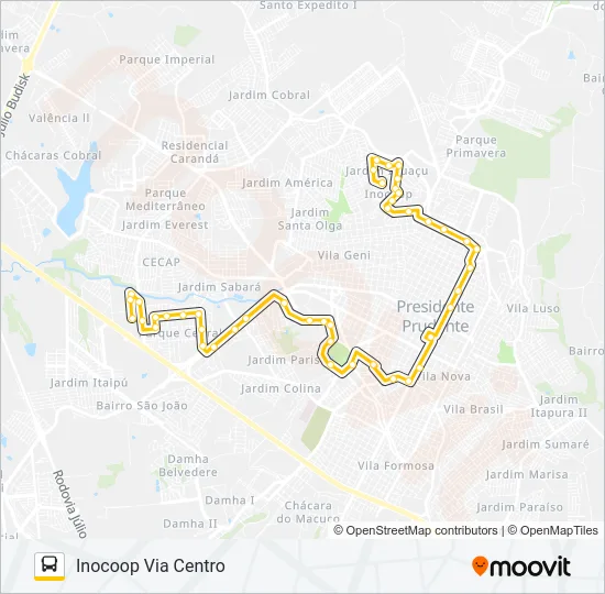 109 INOCOOP / JEQUITIBÁS Bus Line Map