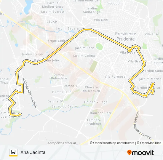 119 ANA JACINTA / CAMBUCI Bus Line Map