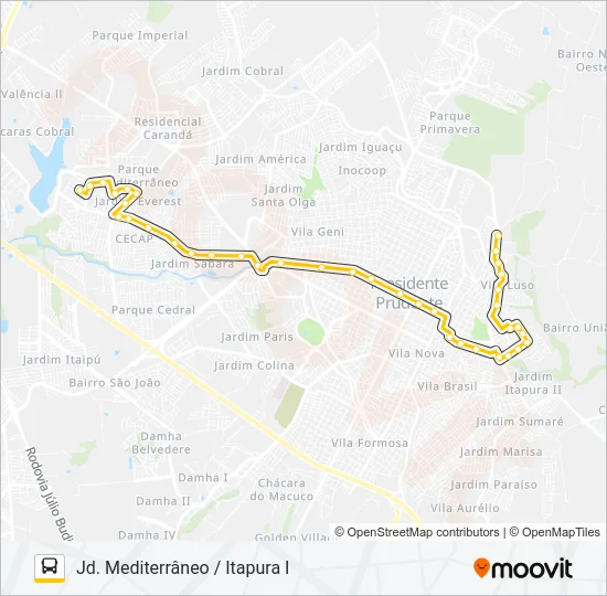 114 JD. MEDITERRÂNEO / ITAPURA I Bus Line Map