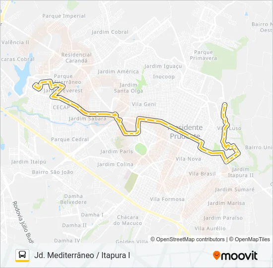 114 JD. MEDITERRÂNEO / ITAPURA I Bus Line Map