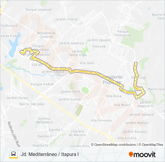 114 JD. MEDITERRÂNEO / ITAPURA I Bus Line Map