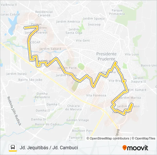 115 JD. JEQUITIBÁS / JD. CAMBUCI Bus Line Map