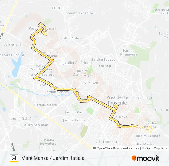 124 MARÉ MANSA / JARDIM ITATIAIA Bus Line Map