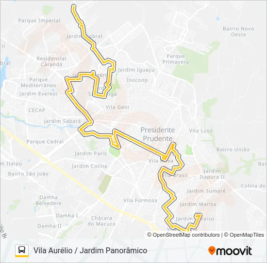 107 VILA AURÉLIO / JARDIM PANORÂMICO Bus Line Map