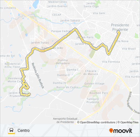 Mapa da linha 106 ANA JACINTA / JOÃO DOMINGOS VIA APEC de ônibus