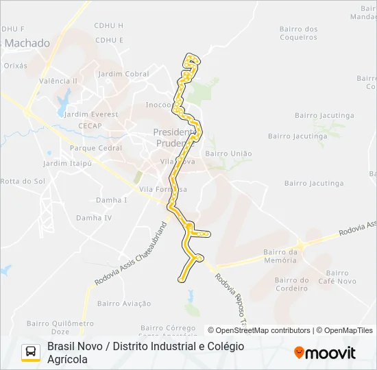 128 BRASIL NOVO / DISTRITO INDUSTRIAL E COLÉGIO AGRÍCOLA Bus Line Map