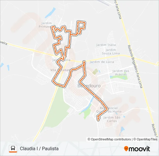 120 CLAUDIA I / PAULISTA Bus Line Map