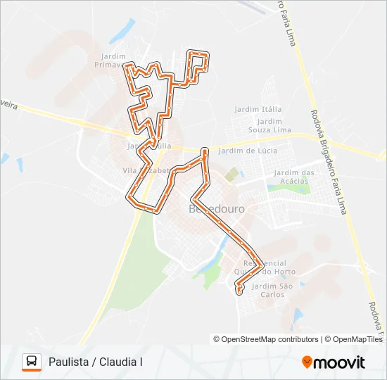 220 PAULISTA / CLAUDIA I Bus Line Map