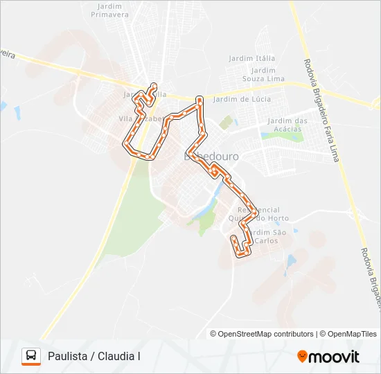 220 PAULISTA / CLAUDIA I Bus Line Map