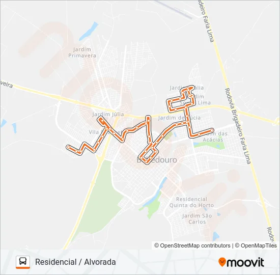 310 RESIDENCIAL / ALVORADA Bus Line Map