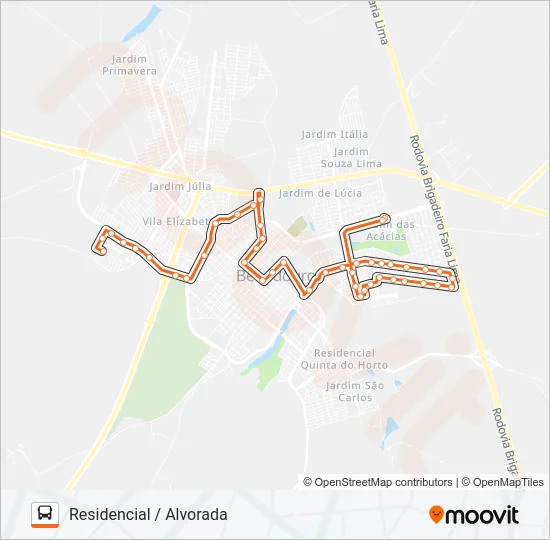 310 RESIDENCIAL / ALVORADA Bus Line Map