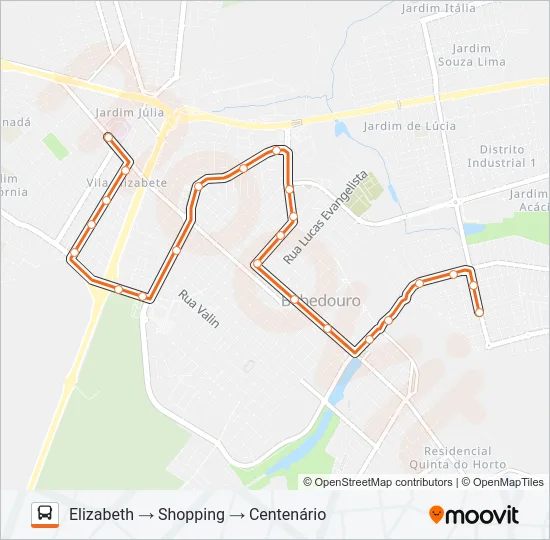 330 CENTENÁRIO / ELIZABETH Bus Line Map