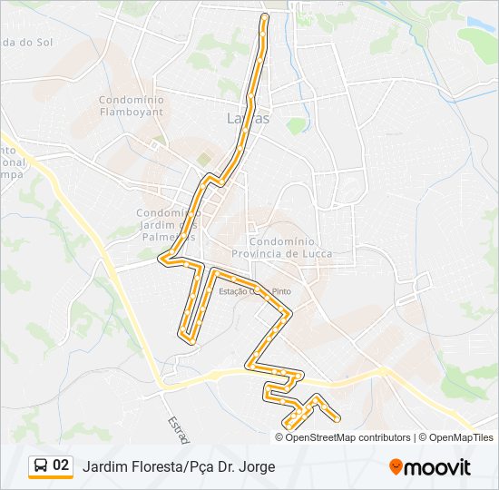 Mapa da linha 02 de ônibus