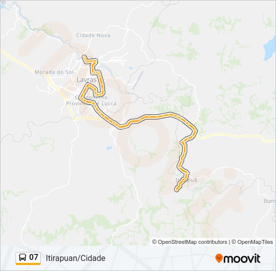 Mapa da linha 07 de ônibus