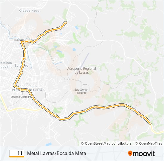 Mapa de 11 de autobús