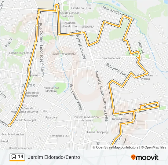 14 Bus Line Map