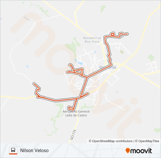 Mapa da linha 08 NILSON VELOSO - CARGILL de ônibus