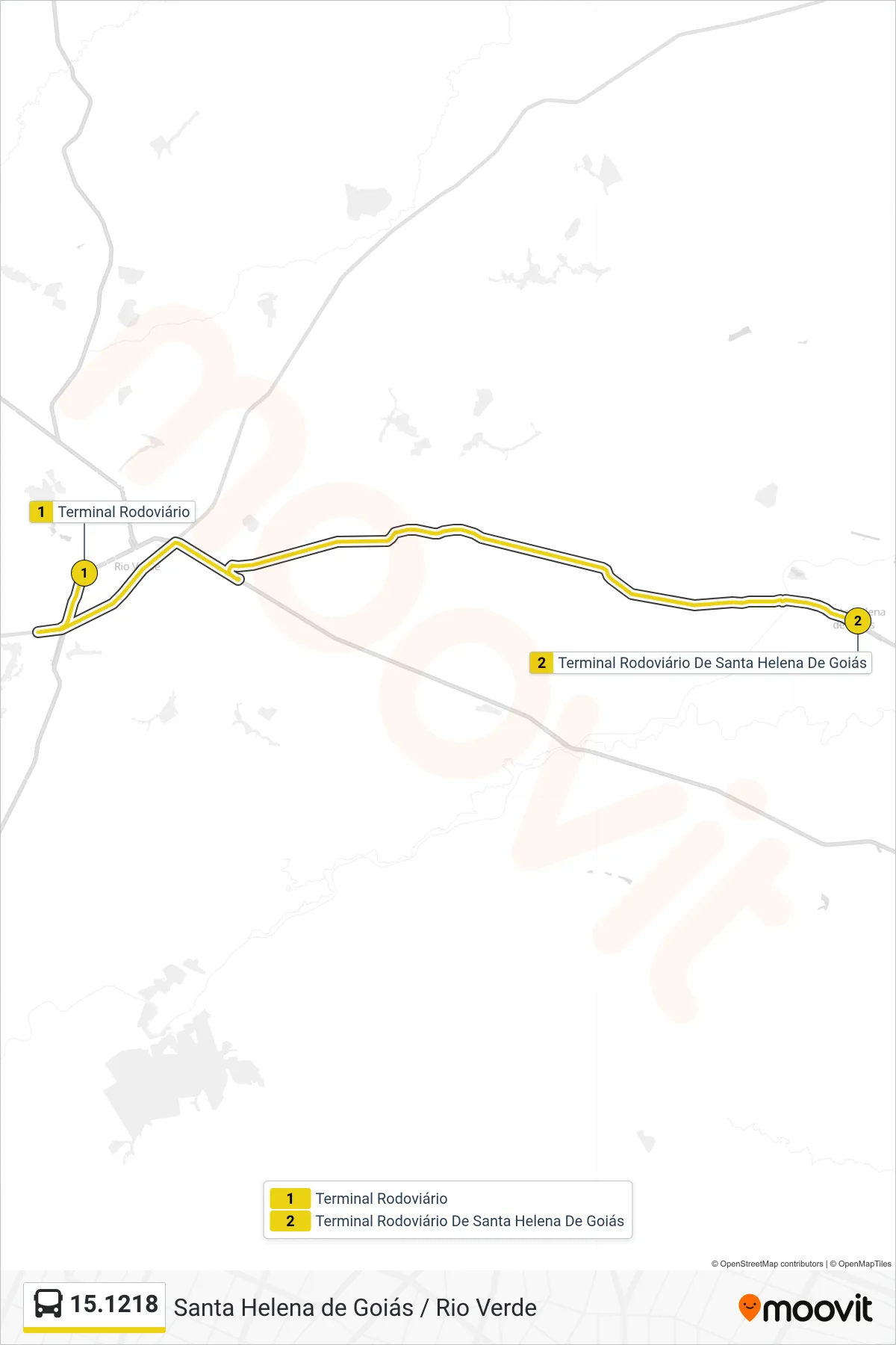 15.1218 bus Line (Santa Helena de Goiás) route and stops on a map
