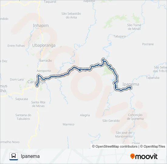 3964 IPANEMA/CARATINGA Bus Line Map