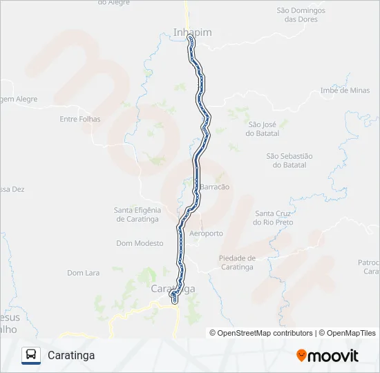 3007.2 CARATINGA/INHAPIM Bus Line Map