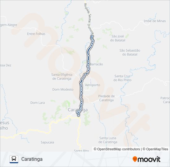 Mapa de 3007.3 CARATINGA/UBAPORANGA de autobús