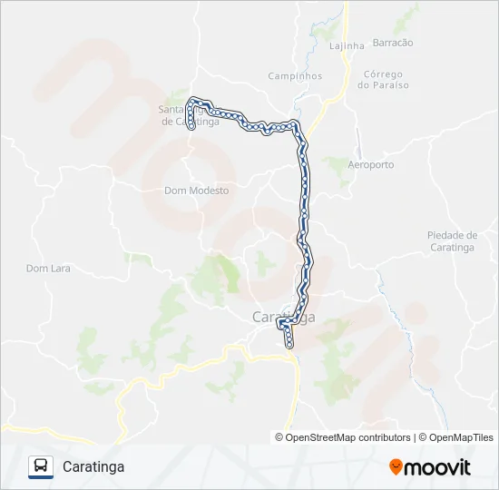 D01 CARATINGA/SANTA EFIGÊNIA Bus Line Map