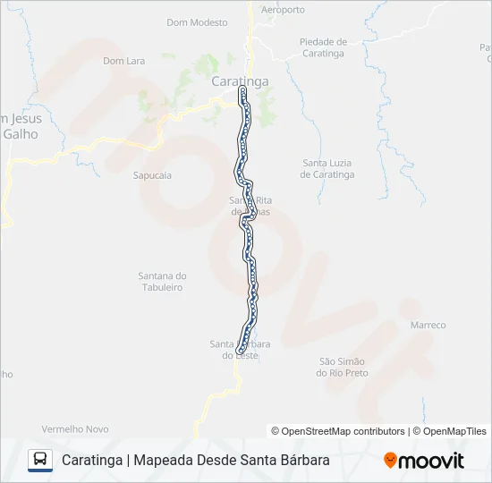 3110.4 VERMELHO NOVO/CARATINGA Bus Line Map