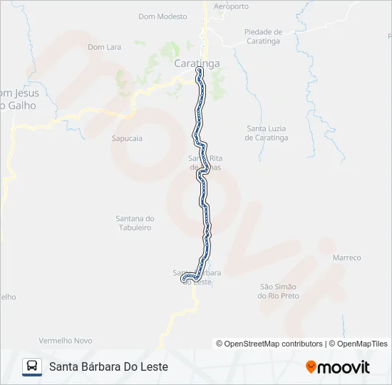 3110.5 SANTA BÁRBARA/CARATINGA Bus Line Map