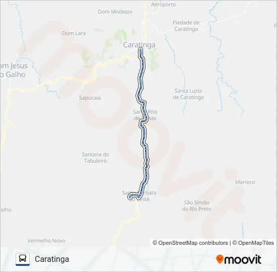 3110.5 SANTA BÁRBARA/CARATINGA Bus Line Map