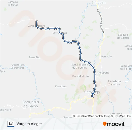 3169.1 CARATINGA/VARGEM ALEGRE Bus Line Map