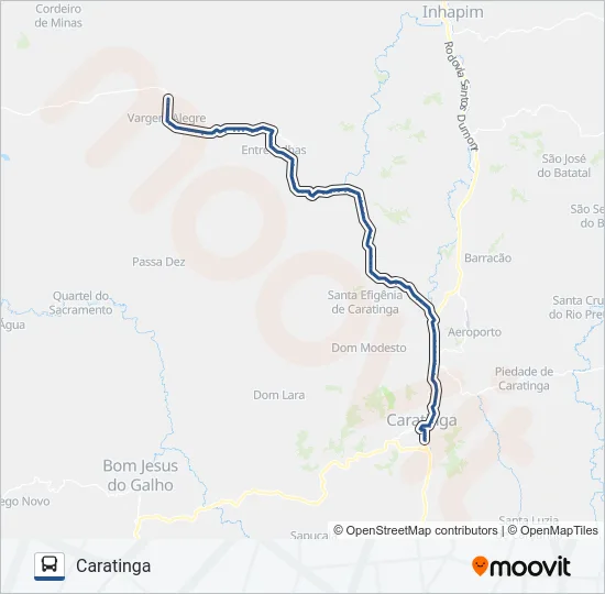 3169.1 CARATINGA/VARGEM ALEGRE Bus Line Map