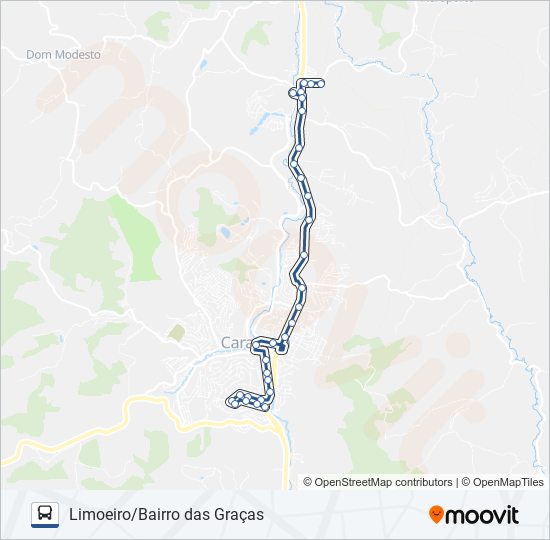 Mapa da linha U05 LIMOEIRO/BAIRRO DAS GRAÇAS de ônibus