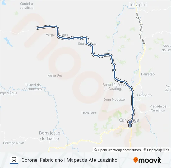 3110.1 CARATINGA/CORONEL FABRICIANO Bus Line Map