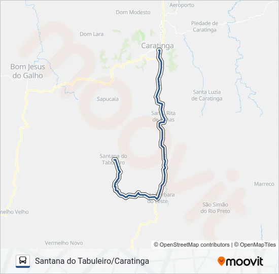 4658 SANTANA DO TABULEIRO/CARATINGA Bus Line Map