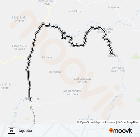 Mapa da linha ITAJUTIBA/INHAPIM de ônibus