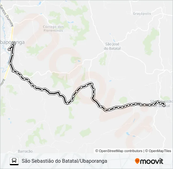 SÃO SEBASTIÃO DO BATATAL/UBAPORANGA Bus Line Map