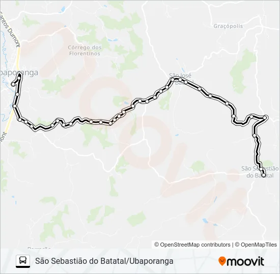 SÃO SEBASTIÃO DO BATATAL/UBAPORANGA Bus Line Map