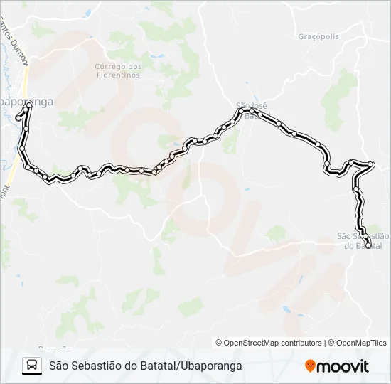 SÃO SEBASTIÃO DO BATATAL/UBAPORANGA Bus Line Map