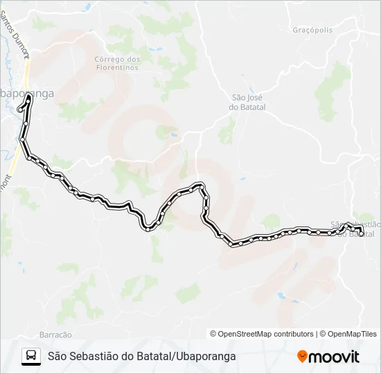 SÃO SEBASTIÃO DO BATATAL/UBAPORANGA Bus Line Map