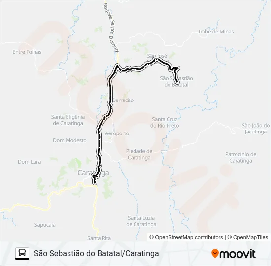 4612 SÃO SEBASTIÃO DO BATATAL/CARATINGA Bus Line Map