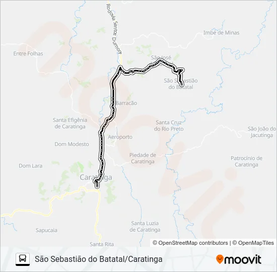 4612 SÃO SEBASTIÃO DO BATATAL/CARATINGA Bus Line Map