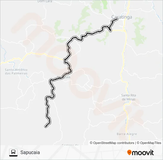 D03 CARATINGA/SAPUCAIA Bus Line Map