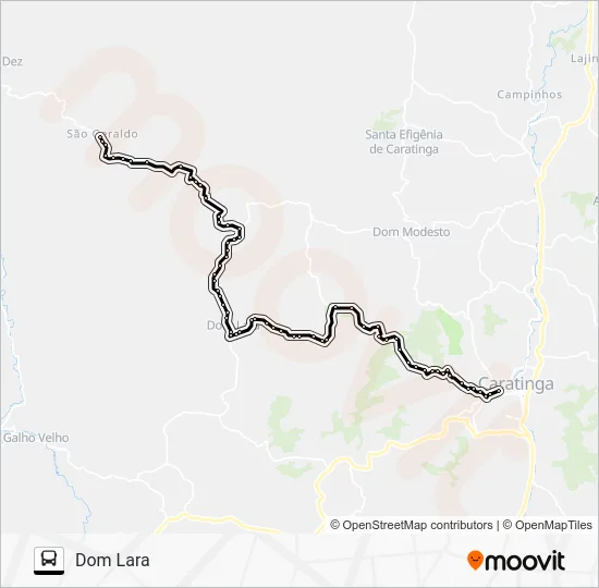 D04 CARATINGA/DOM LARA Bus Line Map