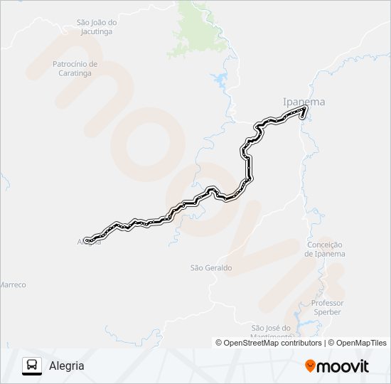 Mapa da linha ALEGRIA/IPANEMA de ônibus