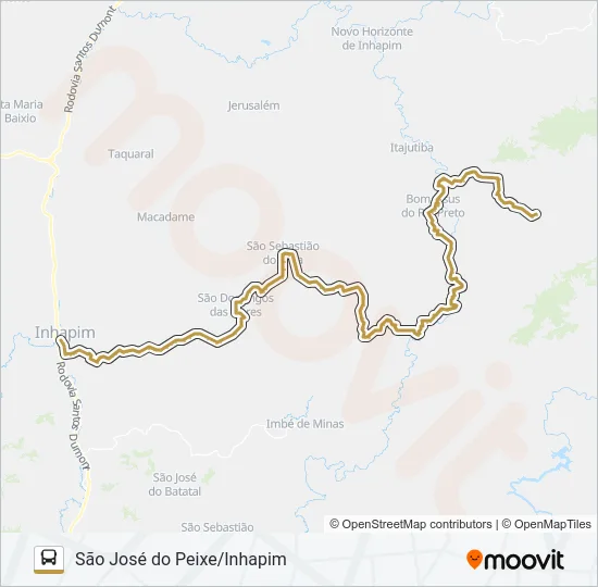 SÃO JOSÉ DO PEIXE/INHAPIM Bus Line Map