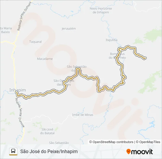 SÃO JOSÉ DO PEIXE/INHAPIM Bus Line Map