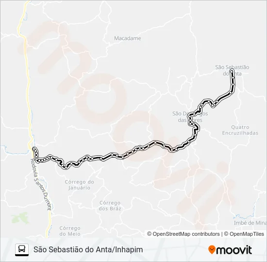 4615.1 SÃO SEBASTIÃO DO ANTA/INHAPIM Bus Line Map